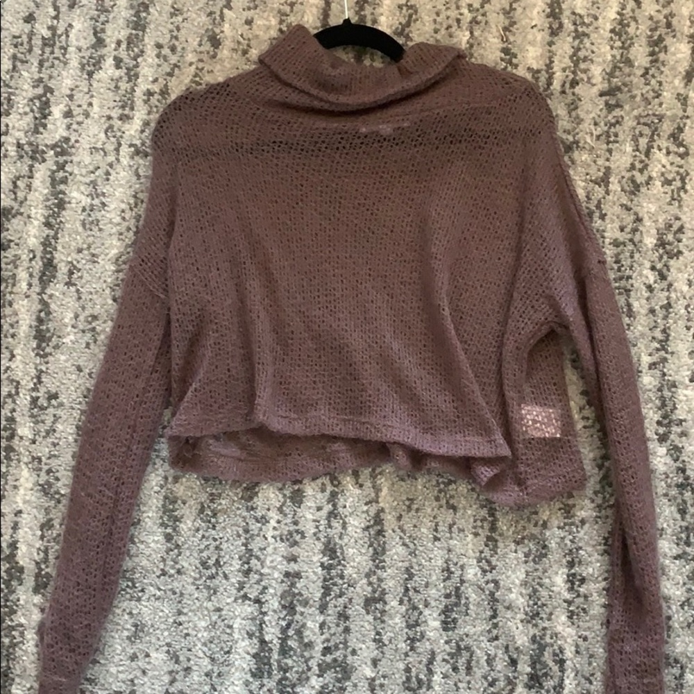 cropped see-through turtle neck